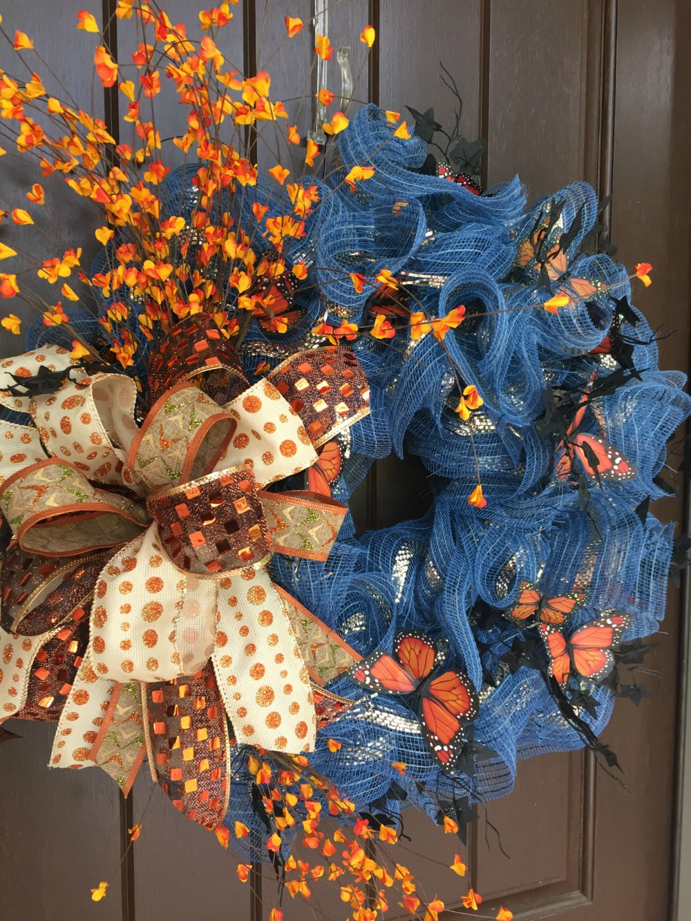 2017 Autumn Denim Wreath with Butterflies Tutorial