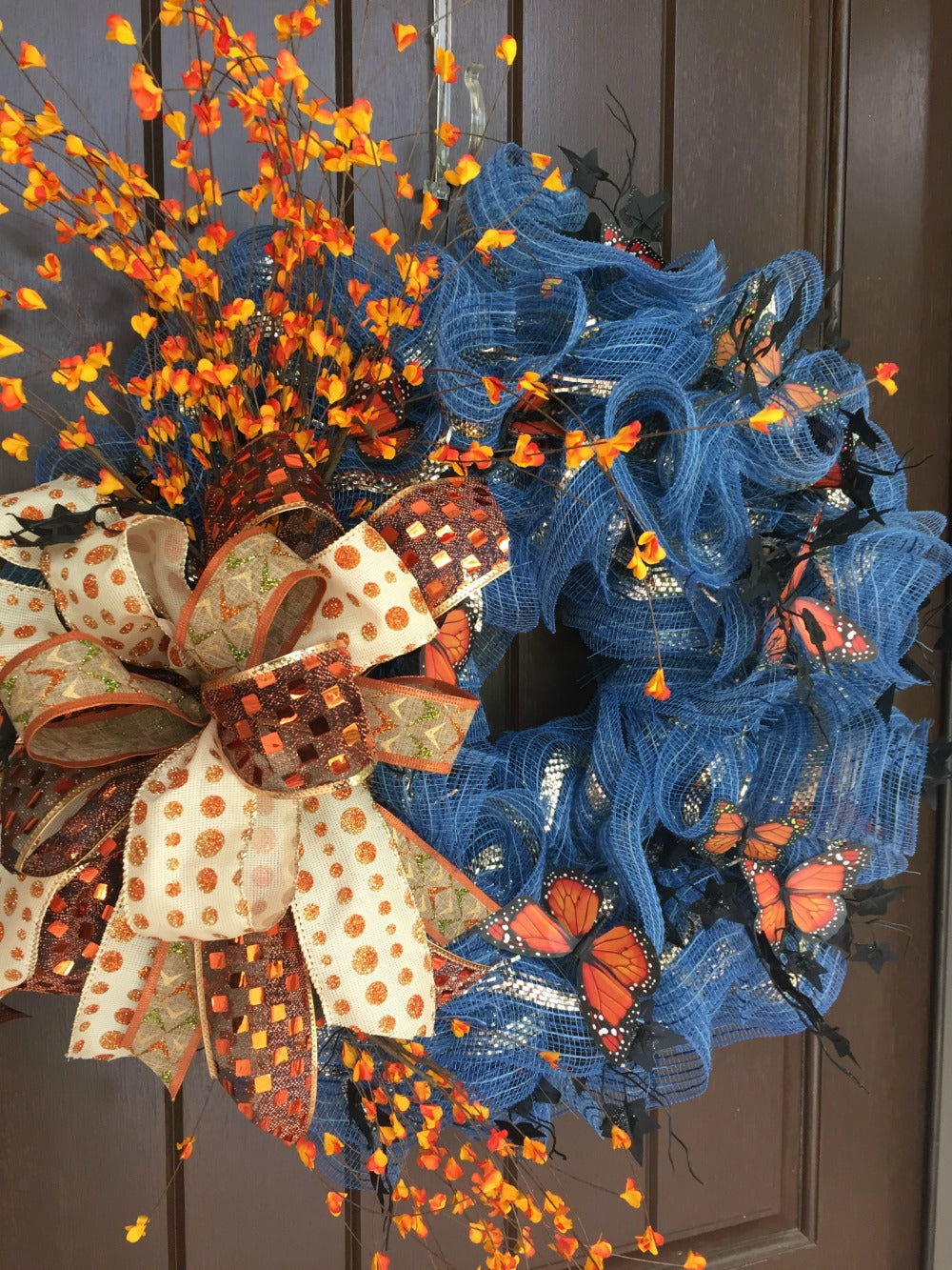 2017 Autumn Denim Wreath with Butterflies Tutorial