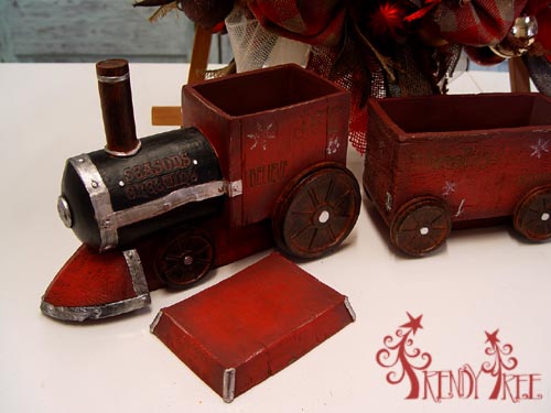 Rustic Red Train Christmas Decoration
