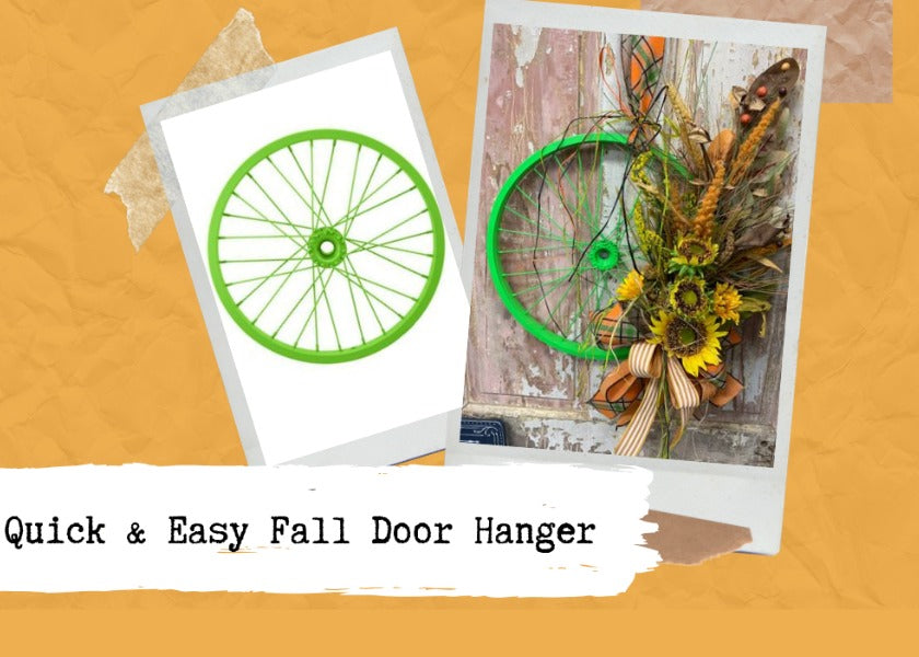 Quick & Easy Fall Bicycle Wheel Door Hanger