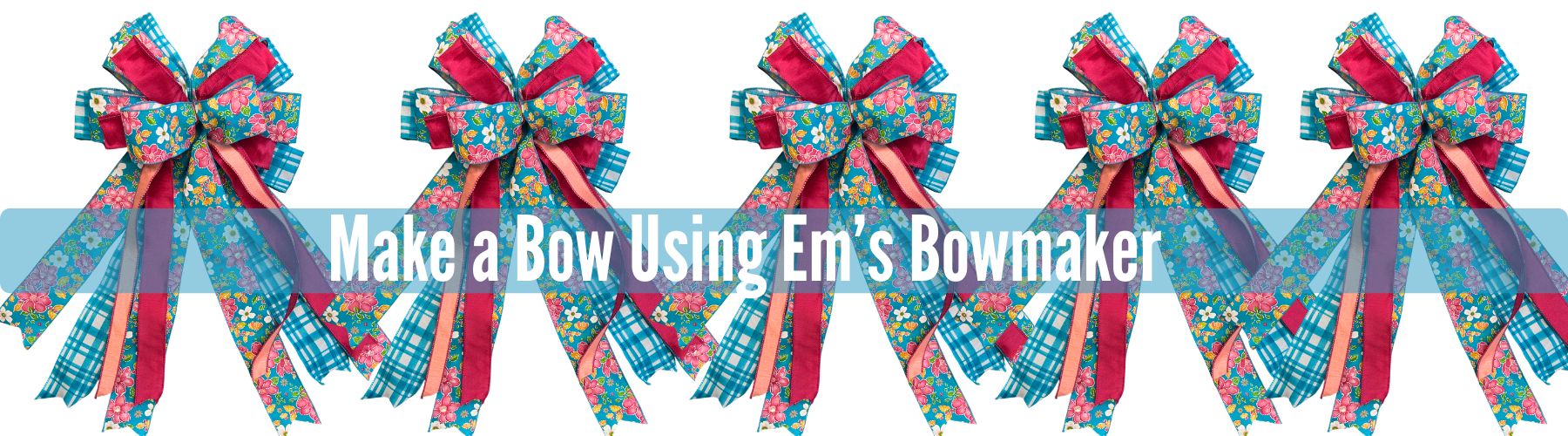 Easy bow made with assorted sizes and styles of ribbon using the Em's Bow & Go Bowmaker from Trendy Tree, ribbons from Trendy Tree also.