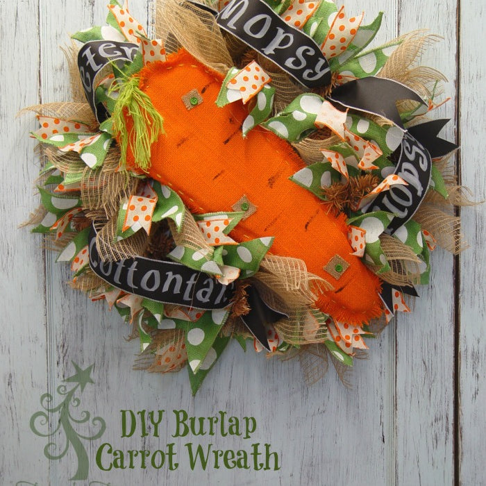 Burlap Carrot Easter Wreath Tutorial