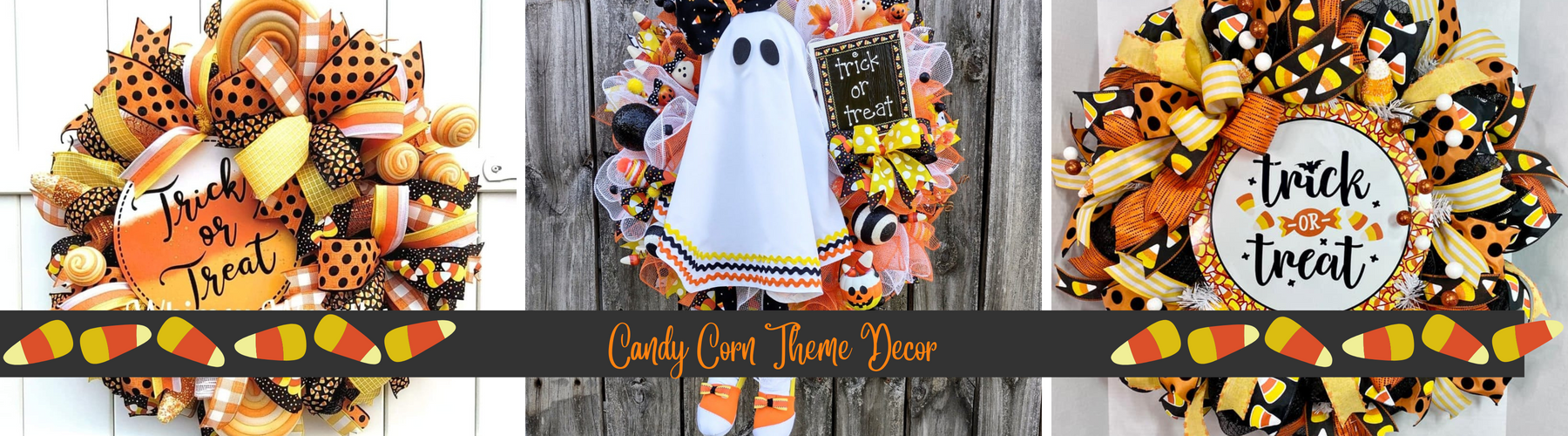 Candy Corn Theme Wreaths