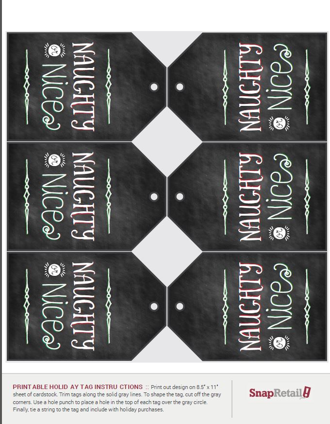 Free Printable Holiday Chalkboard Tags