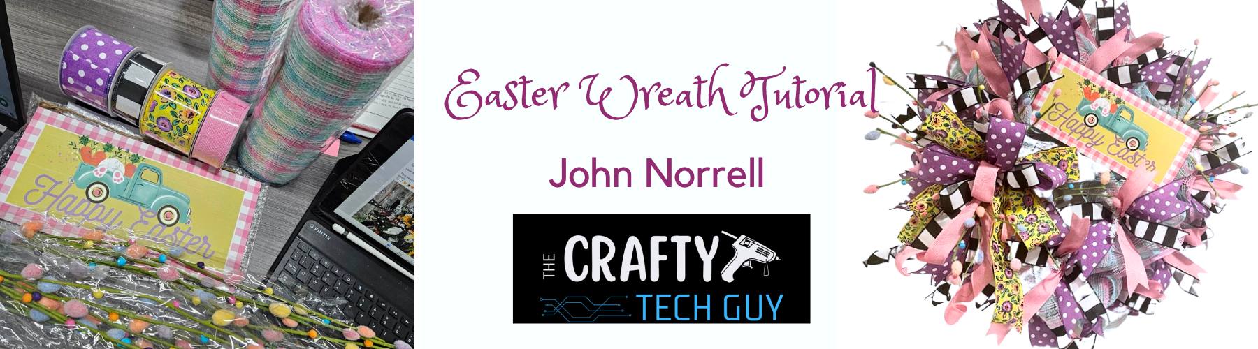 easter wreath tutorial with deco mesh by the crafty tech guy
