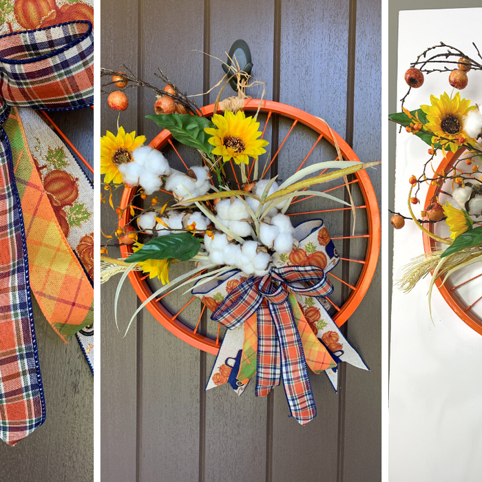 Fall Bicycle Wheel Wreath
