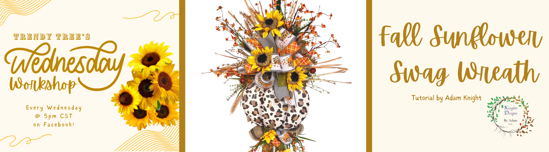 fall sunflower swag with leopard print pumpkin and ribbon