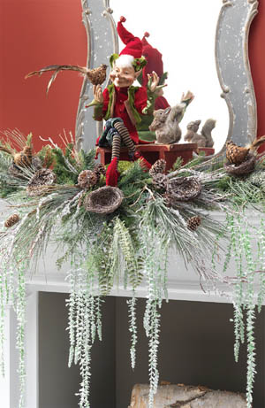 RAZ 2013 Forest Friends Mantel Decoration with Elf