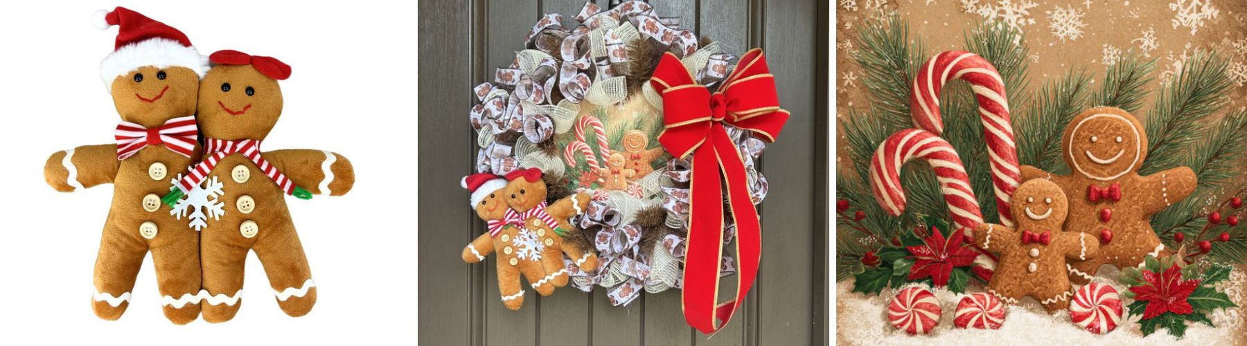 gingerbread mesh wreath using mesh, plush gingerbread and exclusive Trendy Tree sign