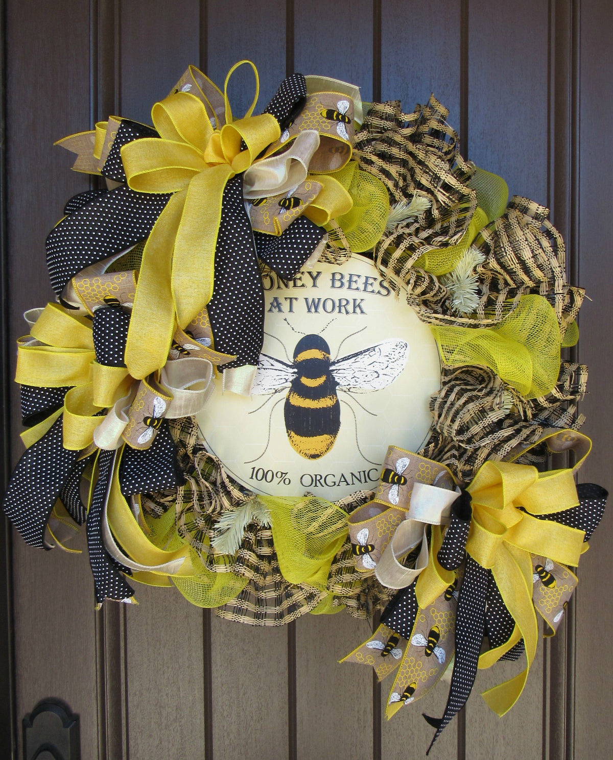 Needle Felt Honey Bee Wreath Attachment, Cute Honeybee Ornament