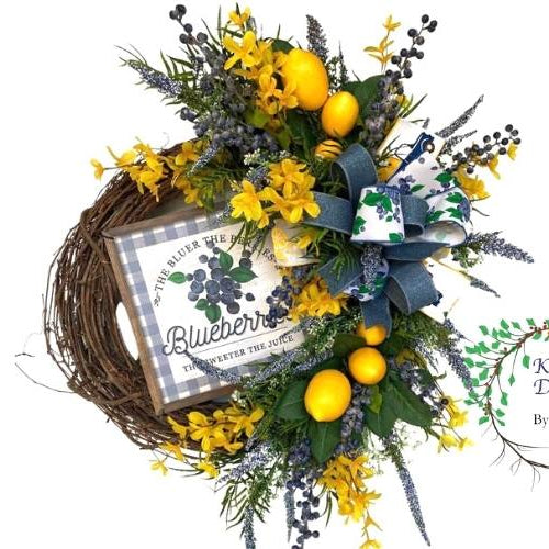 lemon blueberry wreath tutorial 