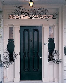 Black Owls and Branches Door Decor