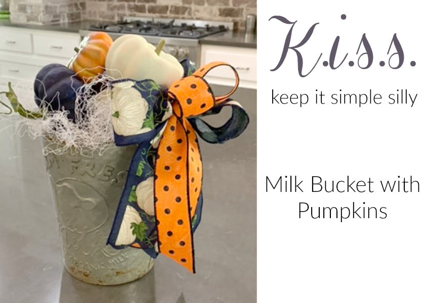 Milk Bucket with Pumpkins