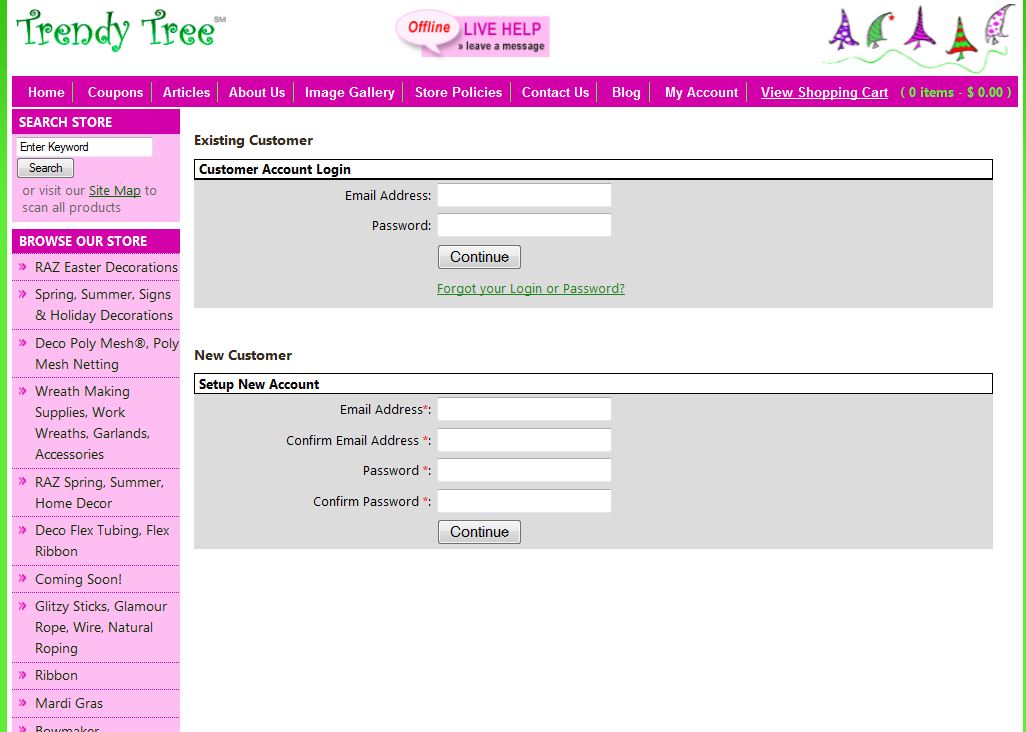 New Featured Added to Trendy Tree! My Account with Order History