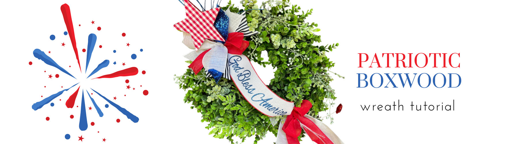 patriotic decoration for boxwood wreath