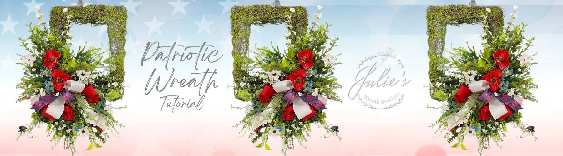 Patriotic Wreath on a Rectangular Moss Form - Tutorial — Trendy Tree