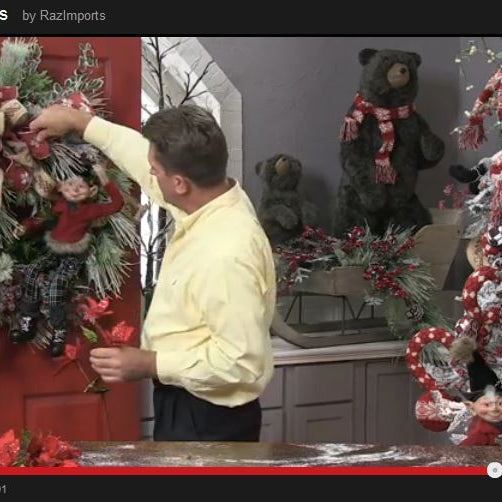RAZ Wreath Demonstration Using an Elf from the Aspen Sweater Collection