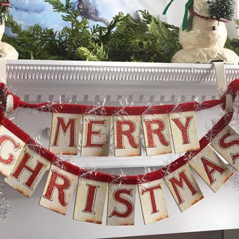 Hang Christmas Banners from Mantels
