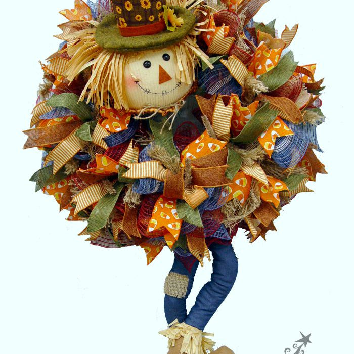 DIY Pot Head Scarecrow Wreath