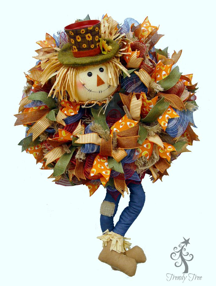 DIY Pot Head Scarecrow Wreath