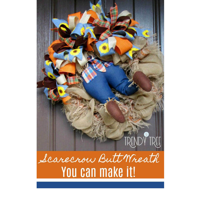 How to Make a Burlap Wreath with a Scarecrow Butt