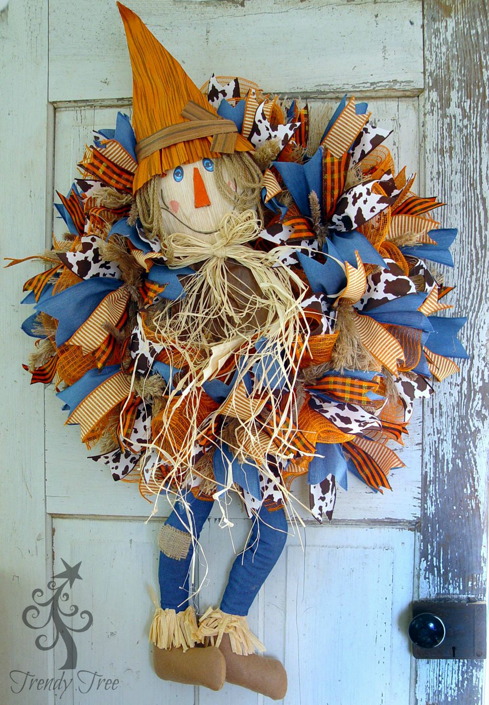 DIY Scarecrow Wreath with Legs