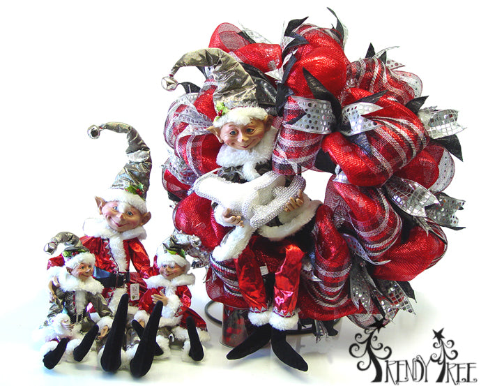 Wreath Tutorial using Elves from the RAZ Silver Bells Collection