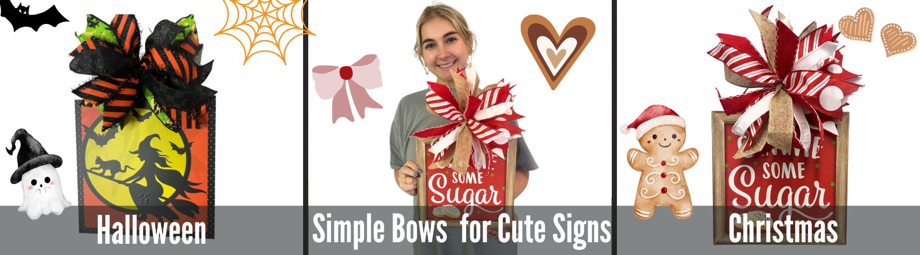 two simple bows to use a sign toppers