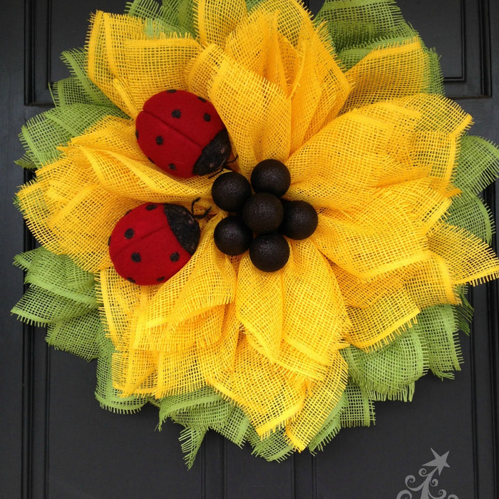 Sunflower Ladybug Wreath 2016