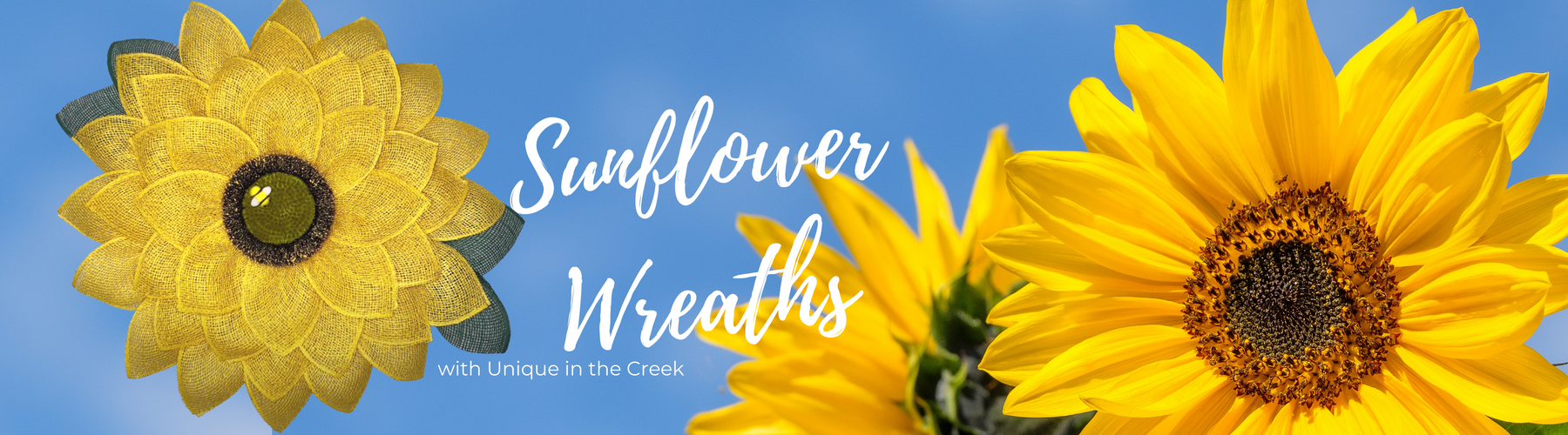 Poly Burlap Sunflower Wreath by Unique in The Creek