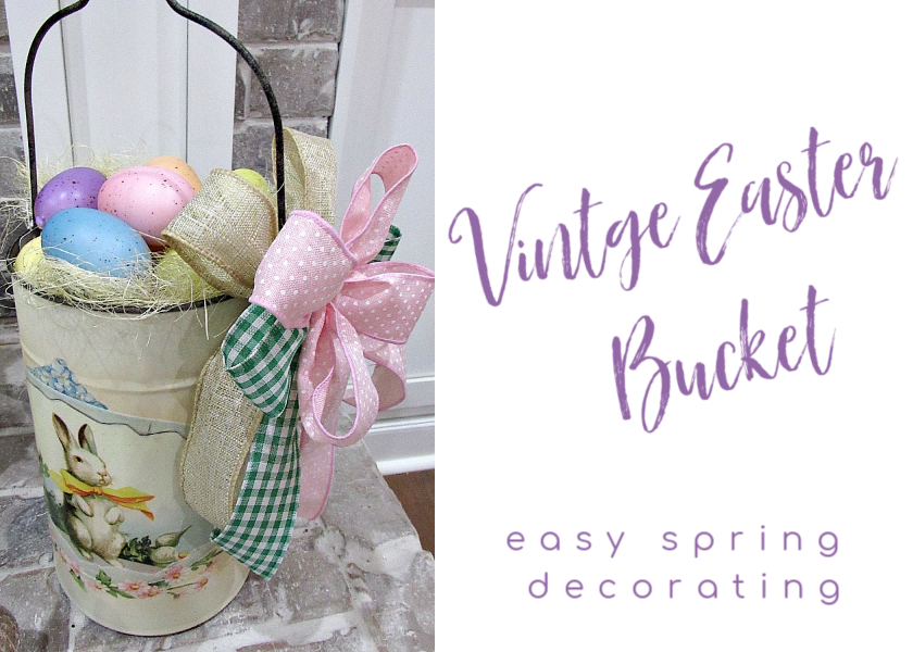 Vintage Easter Bucket Decoration