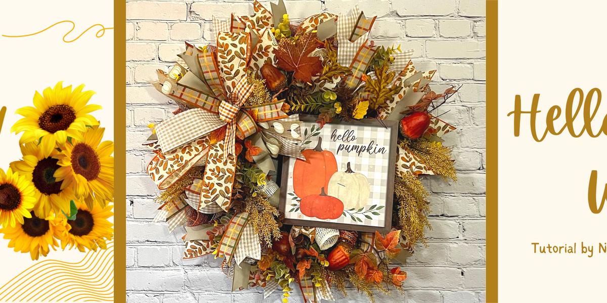 Hello Fall Floral Moss Wreath