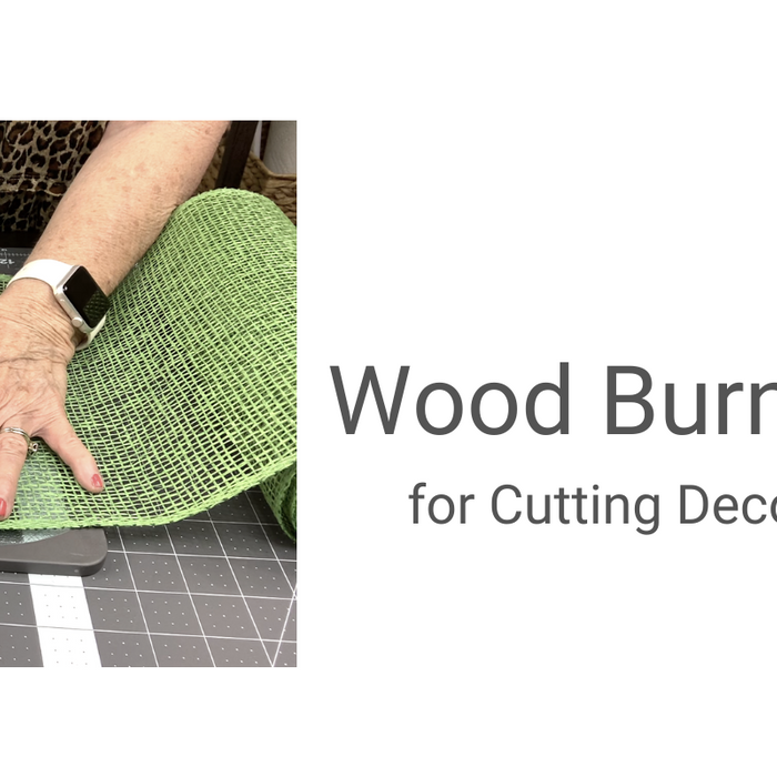 How to Use a Wood Burning Tool to Cut Deco Poly Burlap Mesh