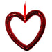 10.5-inch red mirror open heart ornament with reflective tile surface and red hanging ribbon – available at Trendy Tree.