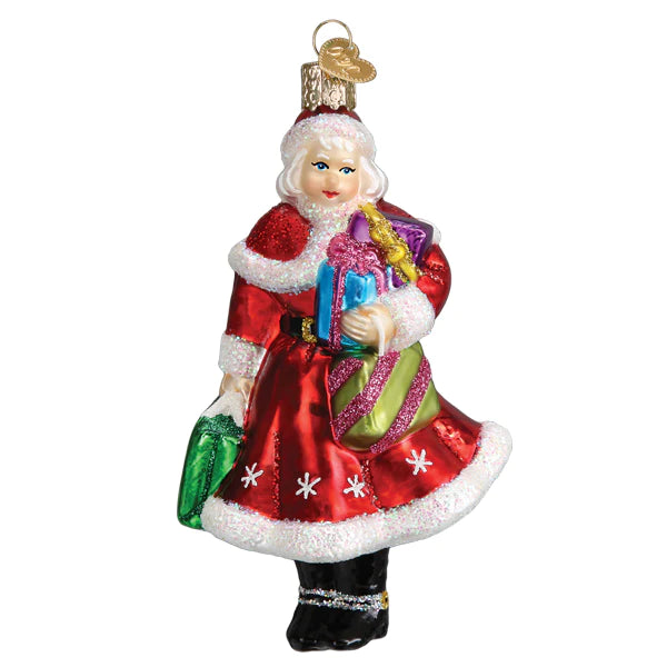 Mrs Claus goes Shopping Ornament Old World Christmas 10245