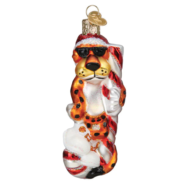 Chester Cheetah on Candy Cane Ornament  Old World Christmas  12660