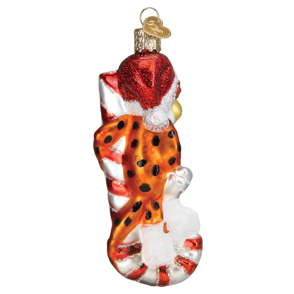 Chester Cheetah on Candy Cane Ornament  Old World Christmas  12660