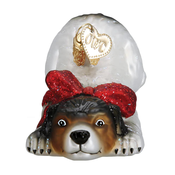 Norman Rockwell Signature Dog Ornament Old World Christmas  12666