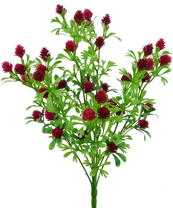 15" Red Plastic Berry Bush with 5 Stems 13370RD