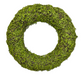 The 18 Inch Green Moss Wreath – Wire, Vine & Moss Base for Wreath Making (13654WR18) features a natural, textured look with an open center, perfect for farmhouse décor and creative wreath-making. Displayed from above on a white background.