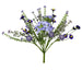 Lavender and light blue artificial filler bush with hydrangea blooms and mixed greenery, 15 inches tall.