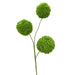 Artificial green spray with three moss-textured yarn balls on separate stems, 18 inches tall.