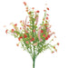 The 18 Inch Pink Baby’s Breath Filler Bush (12 Stems, 30356PK) features artificial green stems with small pink blooms and red flowers, ideal as a floral filler bush, displayed against a white background.