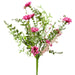 Hot pink wild flower and pink berry filler pick with green foliage, 18 inches tall.