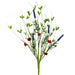 Red, white, and blue floral pick with green leaves and twig-like stems, 18 inches tall.