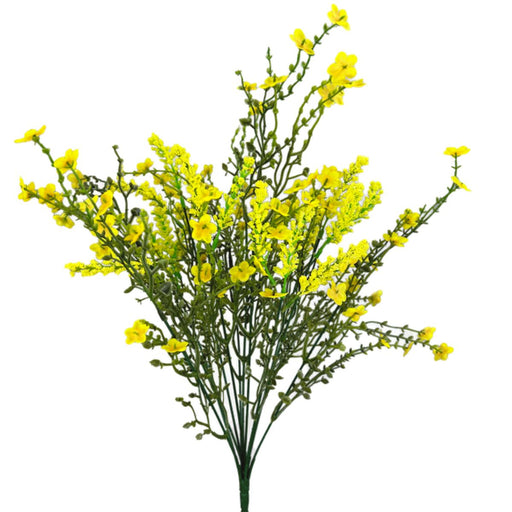 18 inch yellow and green baby’s breath filler bush with 12 stems for wreath making SKU 30356Y