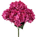 Artificial hot pink hydrangea bush with 5 stems of full blossoms, 19 inches tall