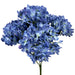 Artificial blue hydrangea bush with 5 stems of full blossoms, 19 inches tall