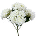 Artificial cream hydrangea bush with 5 stems and full soft blooms, 19 inches tall