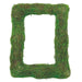 The 19 Inch x 15 Inch Rectangular Green Moss Wreath Form (62069GN) features green and brown natural moss with a textured surface and open center, ideal for rustic home décor or as a unique base for creative wreath making.